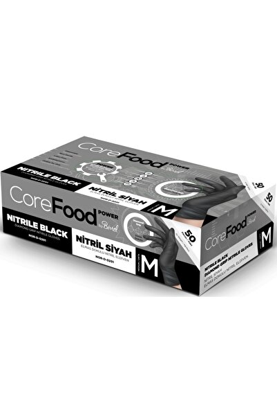 Bimel قفازات نيتريل سوداء سميكة للغاية من كورفود (حجم كبير جدًا) 50 قطعة