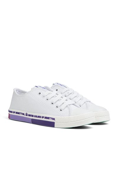 Benetton ® |   Bn-70017 - 3374 Alb Liliac - Pantofi sport de damă
