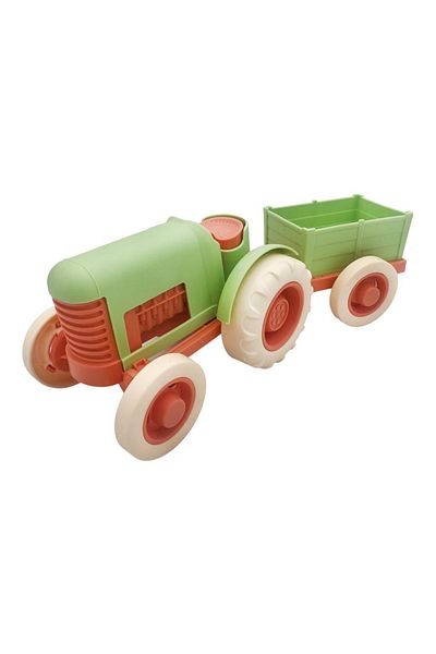 lets be child جرار بلاستيكي احتكاك مع مقطورة Lc-30878 أخضر فاتح-برتقالي