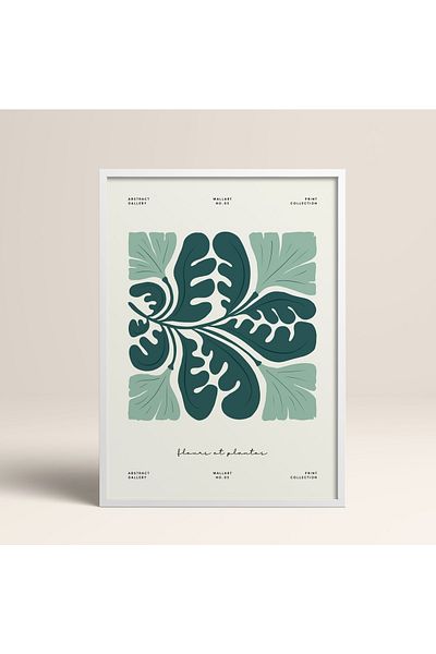 HOMEPACK Tablou cu rame din lemn alb Poster cu rame Decor artistic modern de perete (FLOWER227-WHITE-50X70)