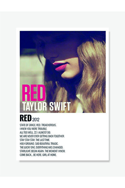 Red-Taylor Swift Music Info Card Wall Poster