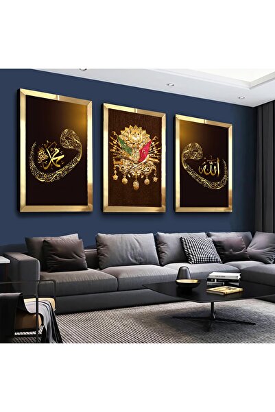 Zevahir Mobilya Dekorasyon Set de masă din MDF triplu Tughra otomană și Elif ...