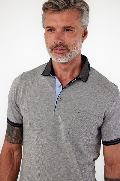 ENQUE Ανδρικό μπλουζάκι με κοντό μανίκι μαύρο μονόχρωμο μπλουζάκι με γιακά πόλο
