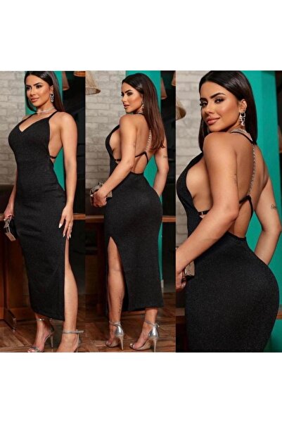 LAST POINT LİFE Sim Detay Sırt Dekolte Elbise