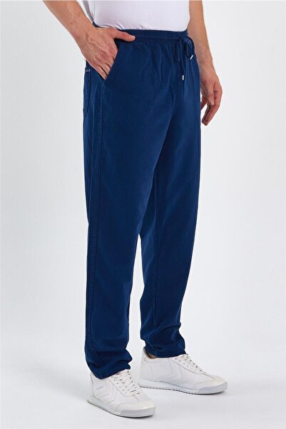 COOL TARZ Erkek Indigo Regular Bağcıklı Keten Pantolon-crepe1479r05s