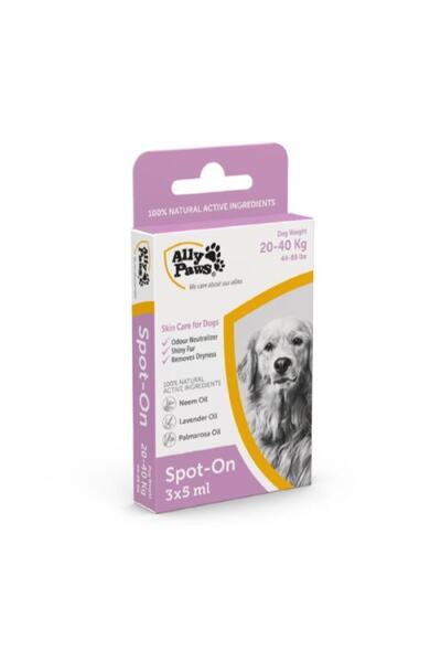 ALLYPAWS Ally Paws Spot-on 20-40kg Köpek Bakımı Bitkisel Ense Damla Dış Paraz...