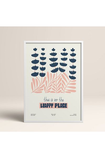 HOMEPACK Tablou cu rame din lemn alb Poster cu rame Decor artistic modern de perete (FLOWER228-WHITE-30X40)