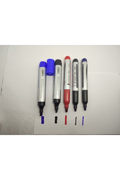 hagiki (5 Li Set) Koli Kalemi 3 Adet Düz Uçlu Ve 2 Adet Kesik Uçlu Silinmeyen Keçeli Koli Kalemi