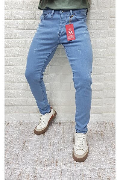 Ceza Denim Men's Light Blue Skinny Fit Stretchy Lycra Denim Jeans Jeans