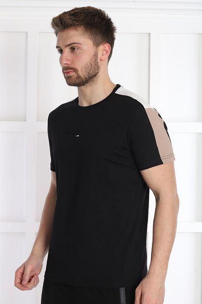 NEED LİFE Men's Black Crew Neck T-Shirt