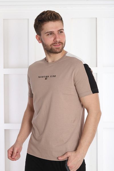 NEED LİFE Men's Mink Crew Neck T-Shirt