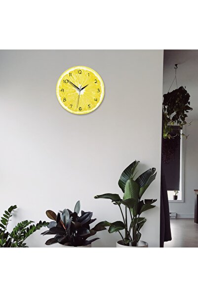 CajuArt Decorative Wooden Lemon Inside Live Round Kitchen Wall Clock