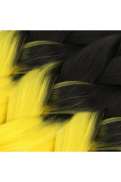 KONAK PERUK 100 gr.African Braiding Synthetic Ombre Hair - Black / Yellow