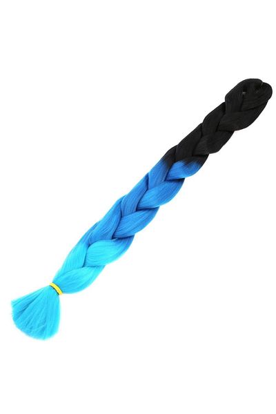 KONAK PERUK Black/Dark Blue/Turquoise Blue Synthetic Ombre Hair For African Braid And Rasta