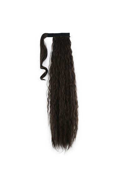 KONAK PERUK Light Brown Fluffy Wavy Tie-Up Ponytail