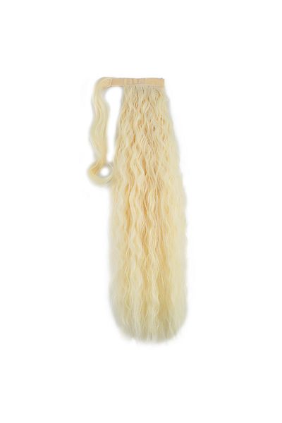 KONAK PERUK Light Platinum - Tie-Up Fluffy Wavy Ponytail