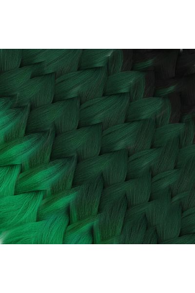 KONAK PERUK Synthetic Ombreli Hair For African Braid And Rasta - Black / Dark Green / Light Green
