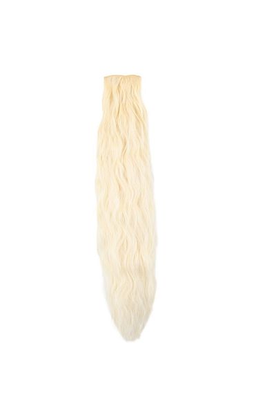 KONAK PERUK Light Platinum - Fiber Synthetic 8 Piece Fluffy Wavy Snap Set