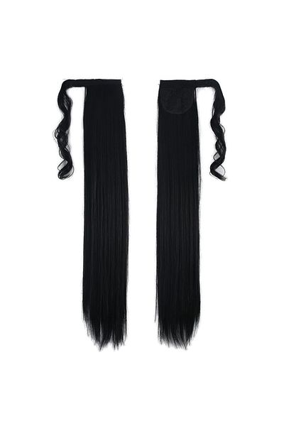 KONAK PERUK Tie-Up Straight Ponytail - Black