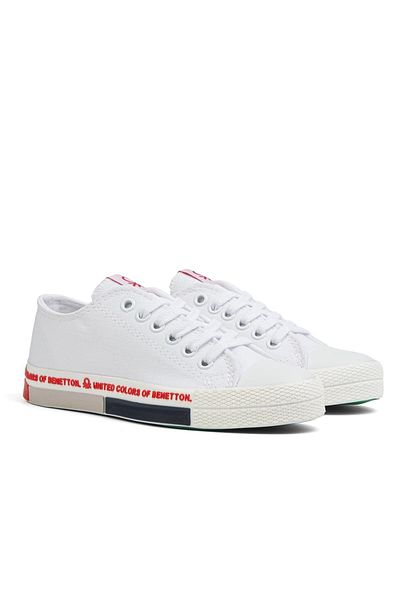 Benetton ® |   Bn-70017 - 3374 Alb Roșu - Pantofi sport pentru damă