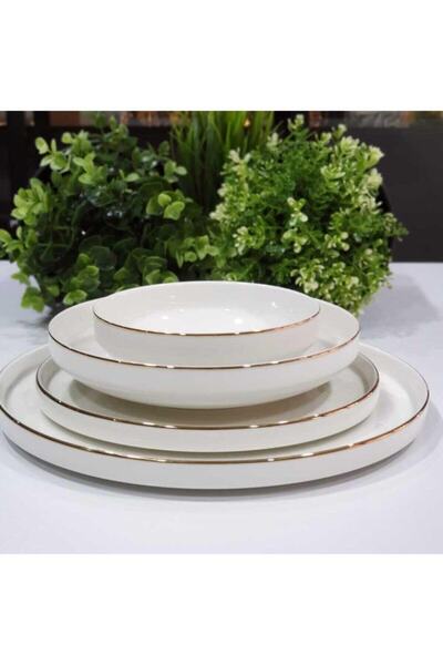 Pink&More Modern Gold 24 Parça 6 Kişilik Yemek Takımı Seti