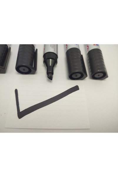 hagiki See (6 PCS) Black Cut-tip Parcel Pen Non-Erasable Felt-tip Pen with Cut-tip