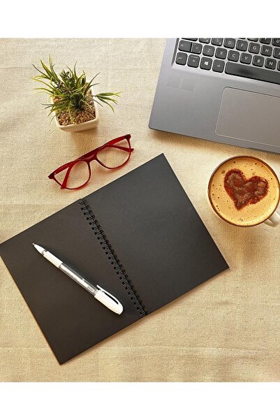 t tuğset etiket Siyah Yapraklı Defter Spiralli 14x20 90gr. 40 Sayfa Ve Beyaz ...