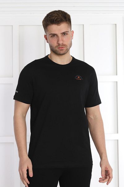 NEED LİFE Men's Black Need Printed Crew Neck T-Shirt