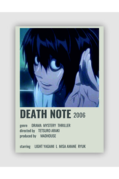 fırsatlar diyarı Death Note Anime Info Card Bilgi Kartı Minimalist Poster