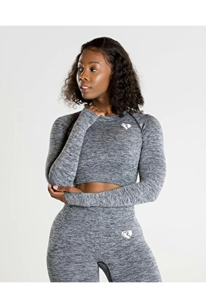 WOMEN'S BEST بلوزة قصيرة بدون خياطة بأكمام طويلة