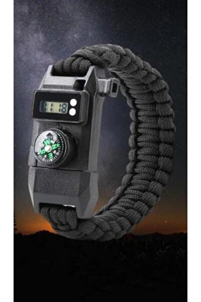 Nurcamp Paracord Acil Durum Sos Led Işıklı+ Pusula Ve Düdük Ateş Başlangıcı M...