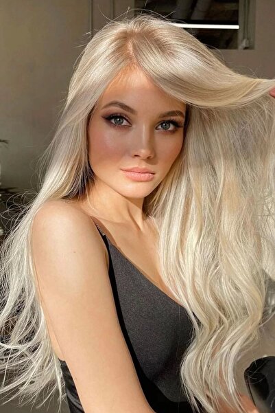 Barly Platin Sarı / Isıya Dayanıklı Yarımay Çıt Çıt Saç / Dalgalı