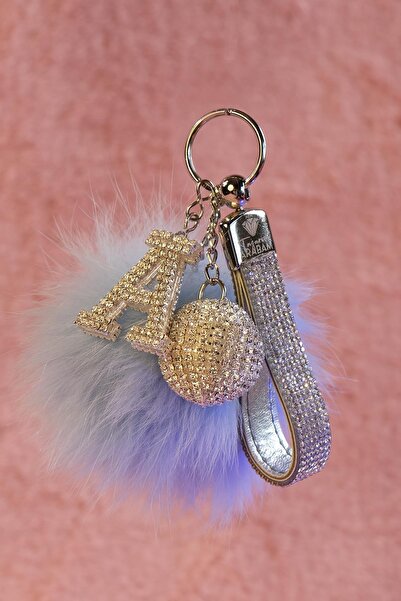 TASARIM ARABAM ATİKE ELİF AKIN سلسلة مفاتيح مرصعة بأحجار فضية وبدون شعار وكرة...