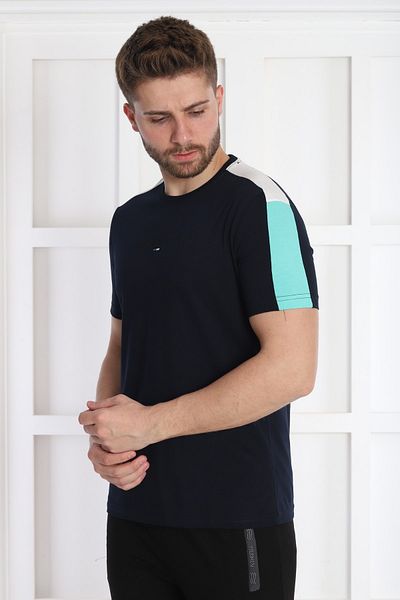 NEED LİFE Men's Navy Blue Crew Neck T-Shirt
