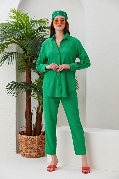 alenmoda Set de pantaloni de cămașă Bürümcük de jos-sus