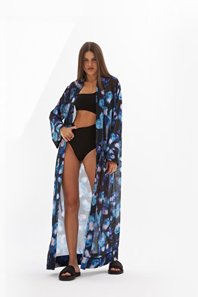 Mozto Kelly Printed Tulle Kimono