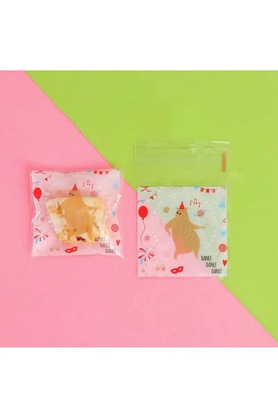 OzanTuhafiye Banded Transparent Patterned Bag Opp 7x7 Cm 95 Pieces