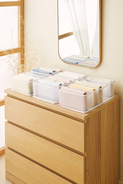 Ocean Home Textile Συρτάρι ντουλαπιών 3 τεμαχίων 7 διαμερισμάτων Τύπος ακορντεόν Πτυσσόμενος οργανωτής οργάνωσης ρούχων