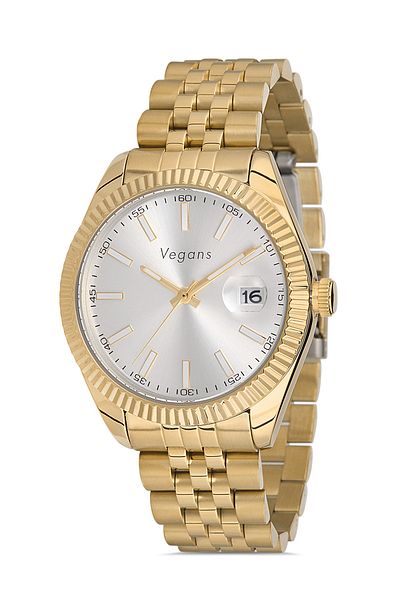 Vegans 20353 Steel Strap Calendar Men's Wristwatch