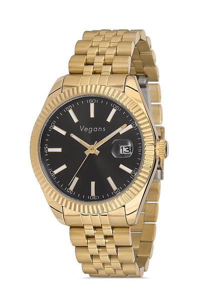 Vegans 20353 Steel Strap Calendar Men's Wristwatch