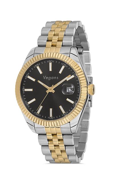 Vegans 20353 Steel Strap Calendar Men's Wristwatch