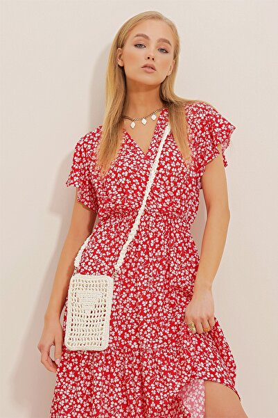 Trend Alaçatı Stili Women's Ecru Macrame Hand Knitted Phone Bag ALC-X10474