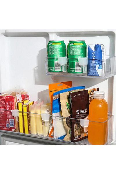 TİNEKE 1 Shelf Separator Refrigerator - Adjustable Cabinet and Drawer Organizer Set of 4