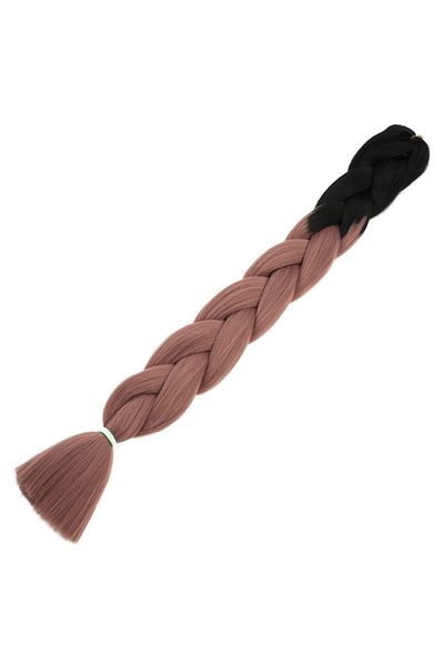 KONAK PERUK Synthetic Ombreli Hair For African Braid And Rasta - Black / Dried Rose