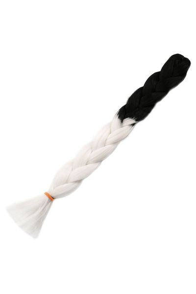 KONAK PERUK African Braiding Synthetic Ombreli Hair 100 Gr- Black / White