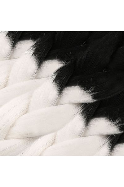 KONAK PERUK African Braiding Synthetic Ombreli Hair 100 Gr- Black / White