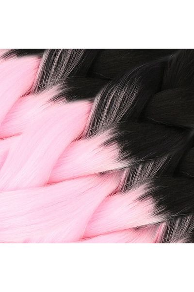 KONAK PERUK 100 gr.African Braiding Synthetic Hair - Black/Candy Pink Ombreli