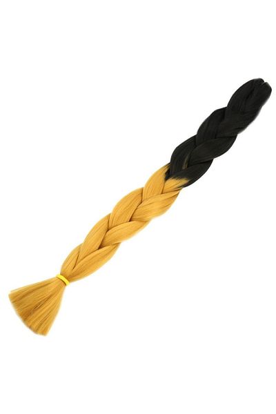 KONAK PERUK 100 gr.African Braiding Synthetic Ombre Hair - Black / Gold Yellow