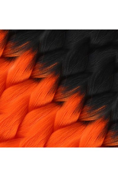 KONAK PERUK Black/Orange Ombreli Synthetic Hair For African Braid And Rasta