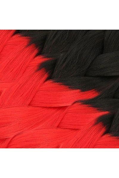 KONAK PERUK African Braiding Synthetic Ombreli Hair 100 Gr- Black / Red
